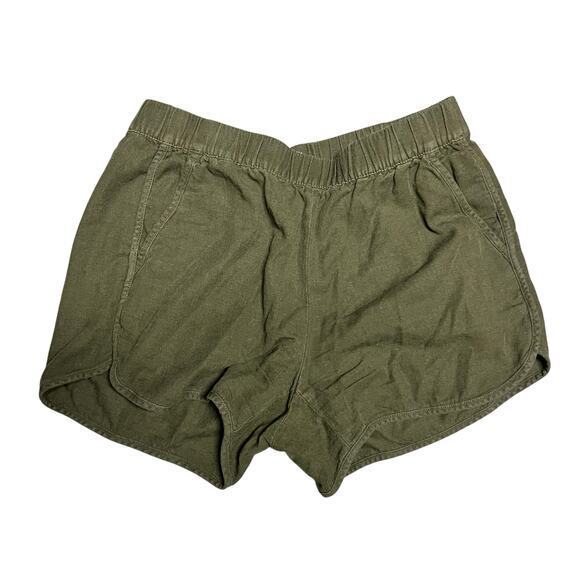 Madewell Pants - MADEWELL army green cotton blend elastic waist gym shorts sz XS